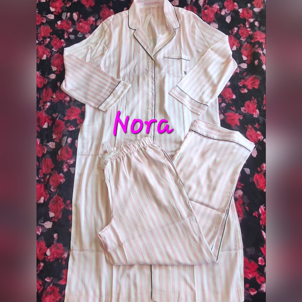 Victoria's Secret Glazed Satin FlyawayTunic Pajama Set Size MEDIUM NWT - Picture 6 of 12